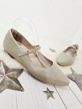 Bared x Pliant Inca 2 mary jane ballet flats taupe tan leather women's Size 38